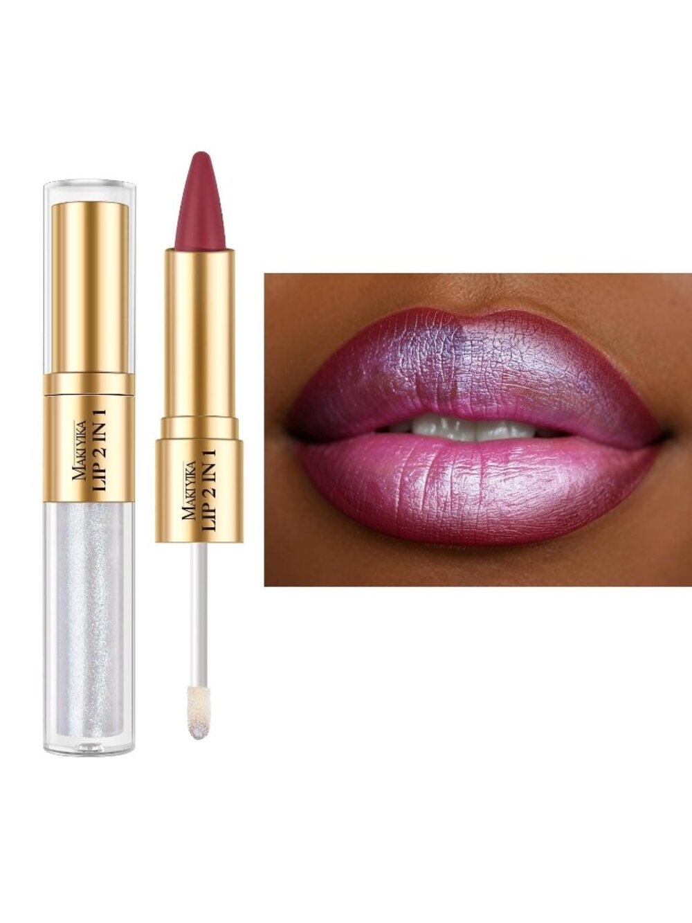 Women's LGA08 2-in-1 Long Lasting Ombre Lips Double-Ended Matte Liquid Lipstick
